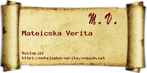 Mateicska Verita névjegykártya